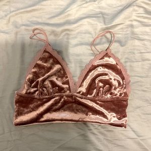 GARAGE Velvet Bandeau Bra and Shorts SET
